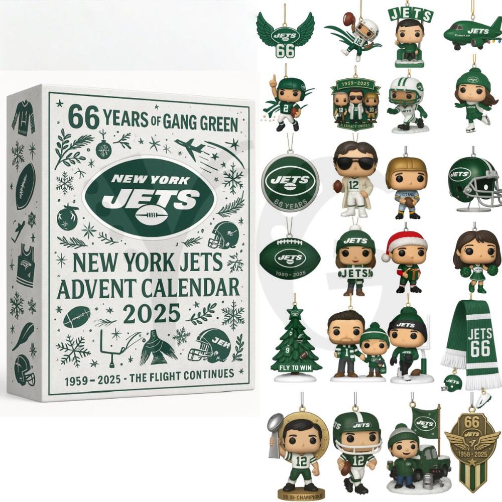 New York Jets 65TH ANNIVERSARY Christmas Limited Edition Advent Calendar 2025 New York Jets 65TH ANNIVERSARY Christmas Limited Edition Advent Calendar 2025
