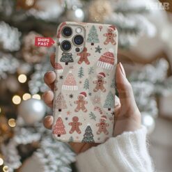 Pastel Gingerbread Christmas Hat Phone Case