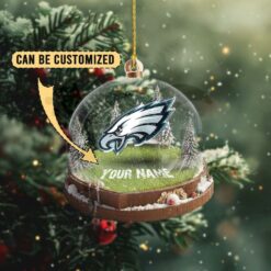 Philadelphia Eagles Custom Snow Globe Limited Edition Christmas Ornament 3