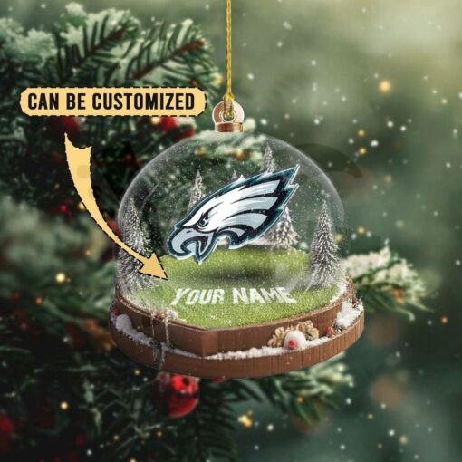 Philadelphia Eagles Custom Snow Globe Limited Edition Christmas Ornament