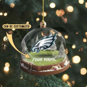 Philadelphia Eagles Custom Snow Globe Limited Edition Christmas Ornament 4