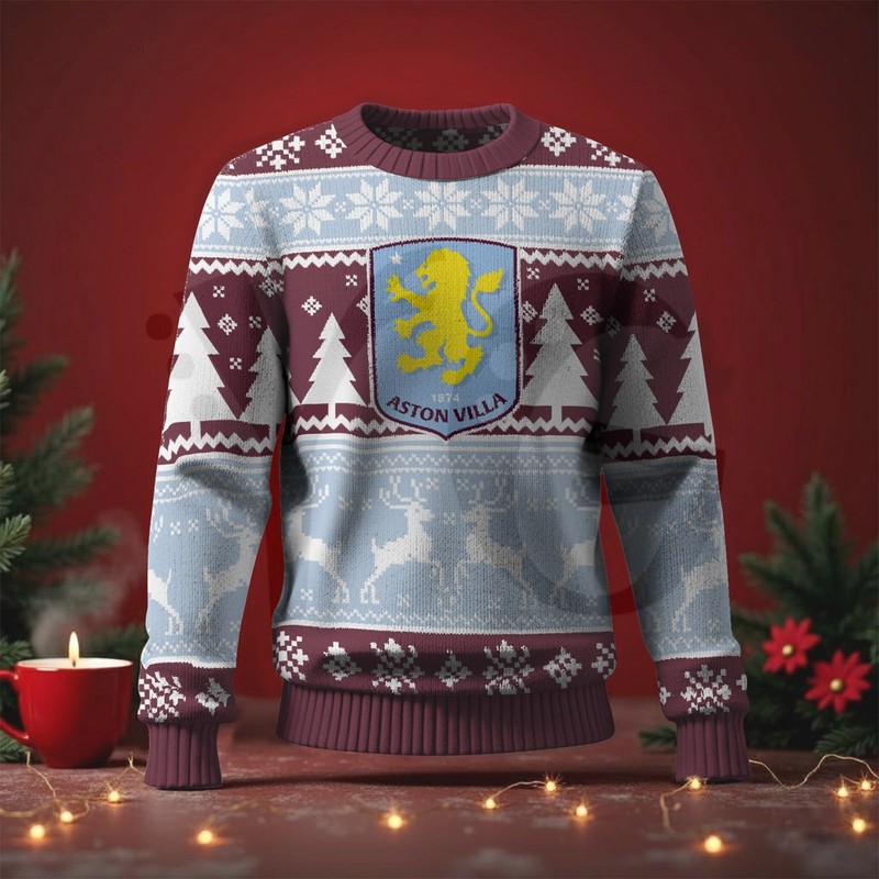 Aston Villa EPL 2025 Christmas Special Edition Ugly Sweater Aston Villa EPL 2025 Christmas Special Edition Ugly Sweater