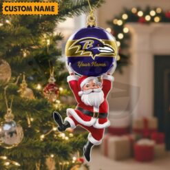 Baltimore Ravens NFL Personalized Christmas Limited Acrylic Ornament Baltimore Ravens NFL Personalized Christmas Limited Acrylic Ornament