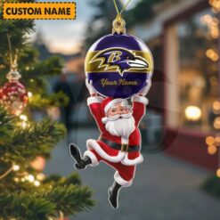 Baltimore Ravens NFL Personalized Christmas Limited Acrylic Ornament 3