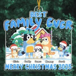 Best Family Ever Merry Christmas 2025 Bluey Ornament 3