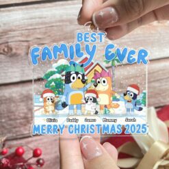 Best Family Ever Merry Christmas 2025 Bluey Ornament 4