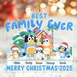 Best Family Ever Merry Christmas 2025 Bluey Ornament 5