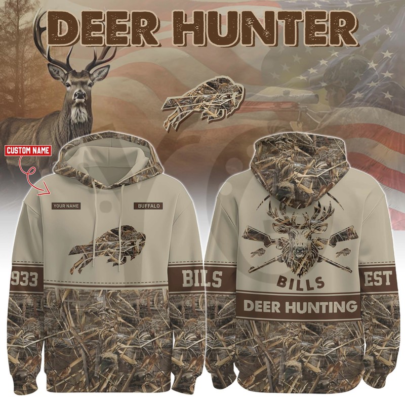Buffalo Bills Deer Hunting Personalized Hoodie Buffalo Bills Deer Hunting Personalized Hoodie