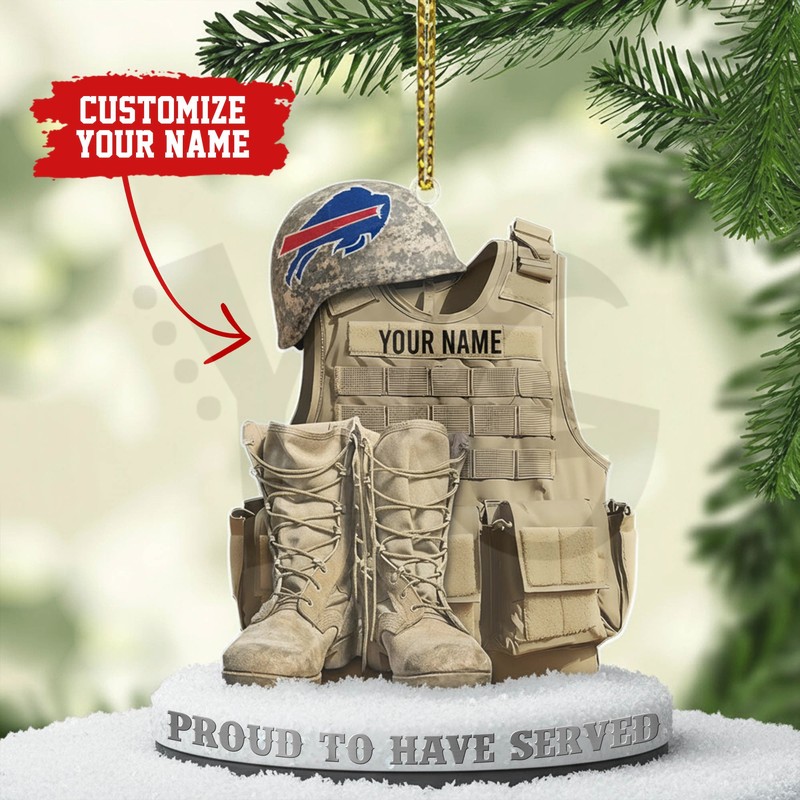 Buffalo Bills Premium NFL Veteran Personalized Ornament Buffalo Bills Premium NFL Veteran Personalized Ornament