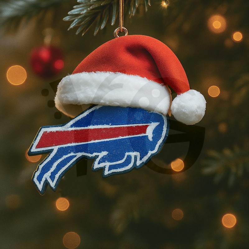 Buffalo Bills Santa Hat Christmas Ornament Buffalo Bills Santa Hat Christmas Ornament