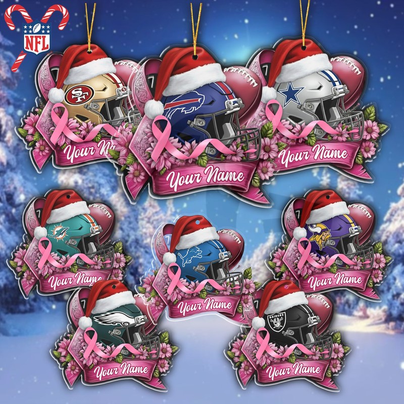 Christmas Breast Cancer Awareness NFL Limited Edition Ornaments Christmas Breast Cancer Awareness NFL Limited Edition Ornaments