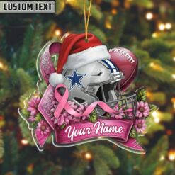 Christmas Breast Cancer Awareness NFL Limited Edition Ornaments 9