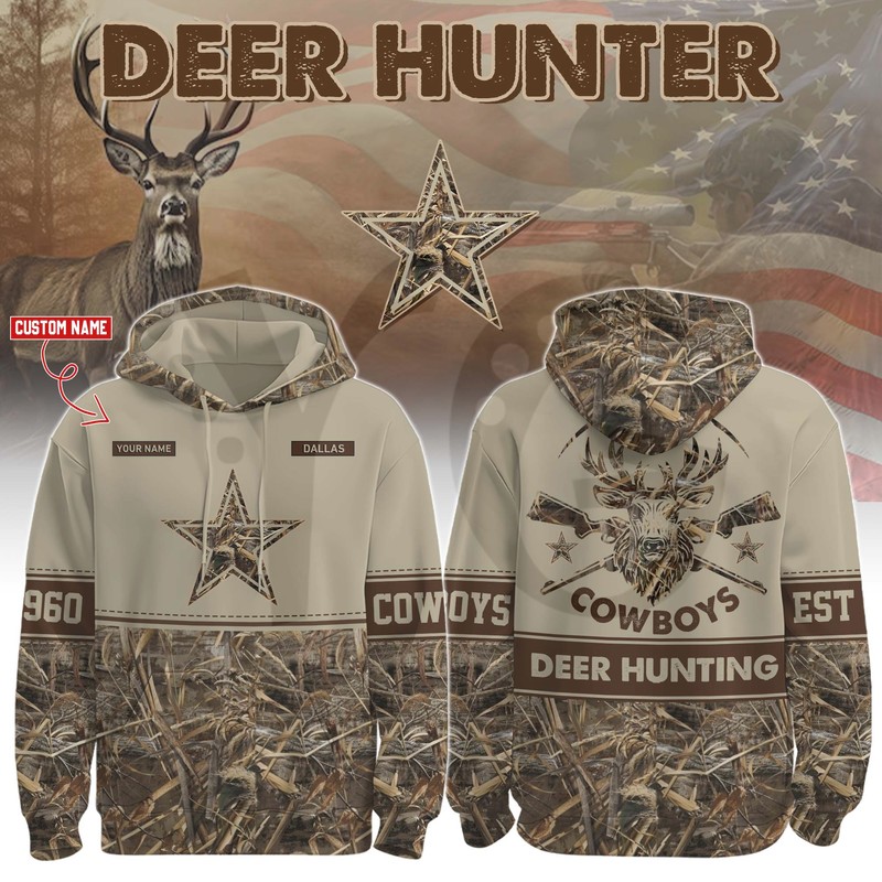 Dallas Cowboys Deer Hunting Personalized Hoodie Dallas Cowboys Deer Hunting Personalized Hoodie