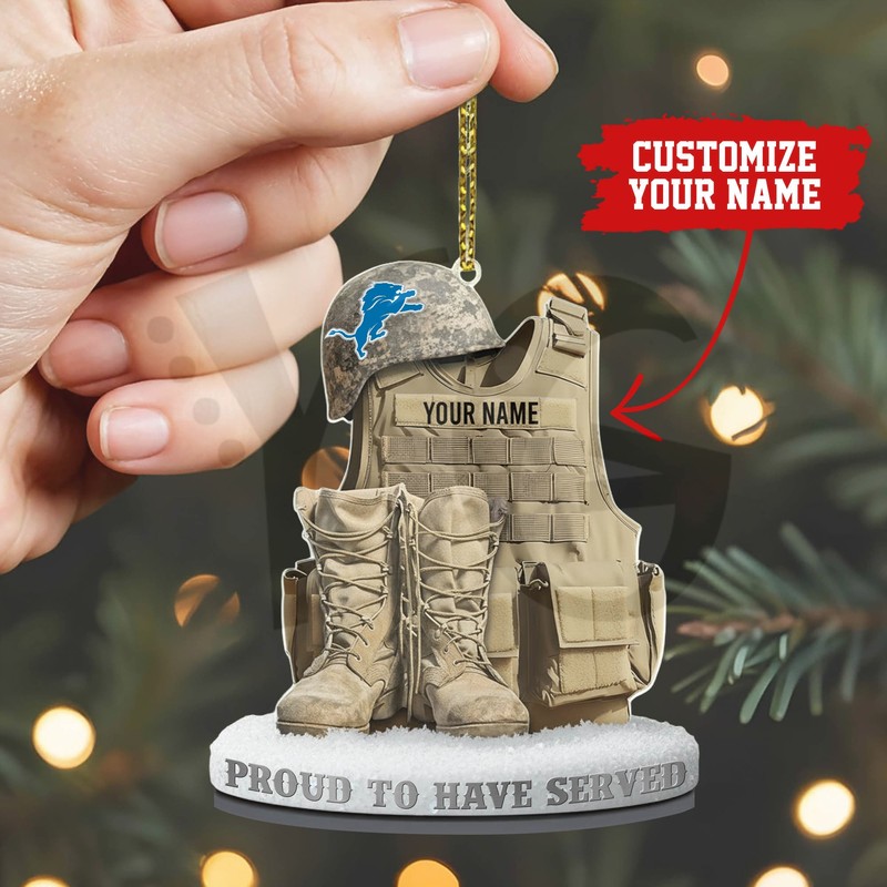 Detroit Lions Premium NFL Veteran Personalized Ornament Detroit Lions Premium NFL Veteran Personalized Ornament