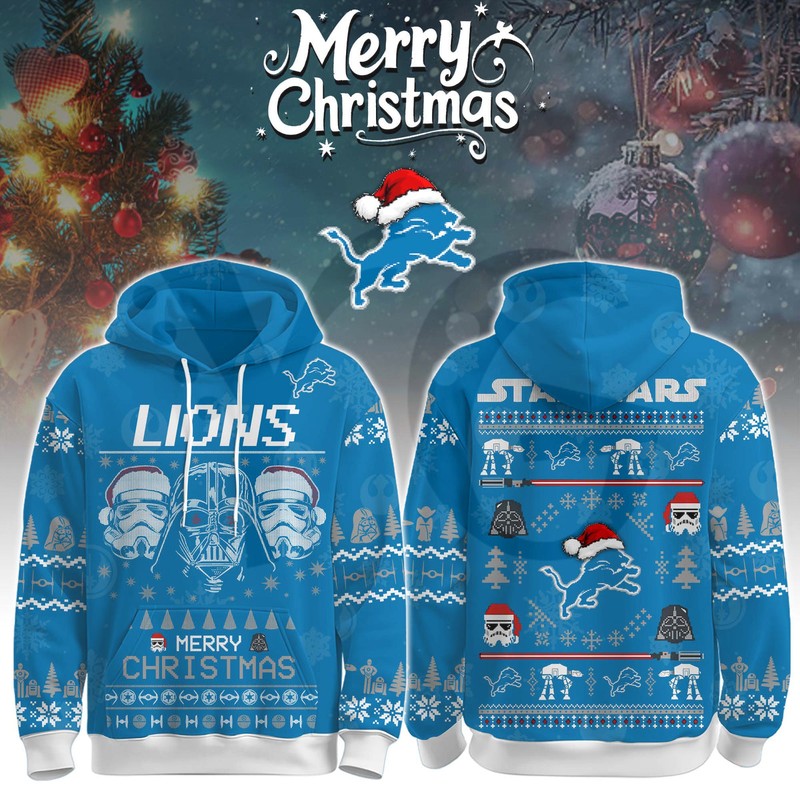Detroit Lions Star Wars x Merry Christmas 2025 Limited Hoodie Detroit Lions Star Wars x Merry Christmas 2025 Limited Hoodie