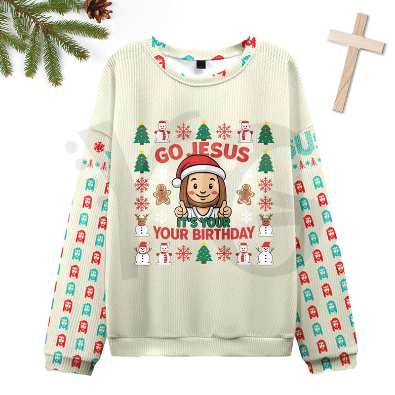 Go Jesus Its Your Birthday 2025 Limited Edition Sweater Go Jesus Its Your Birthday 2025 Limited Edition Sweater