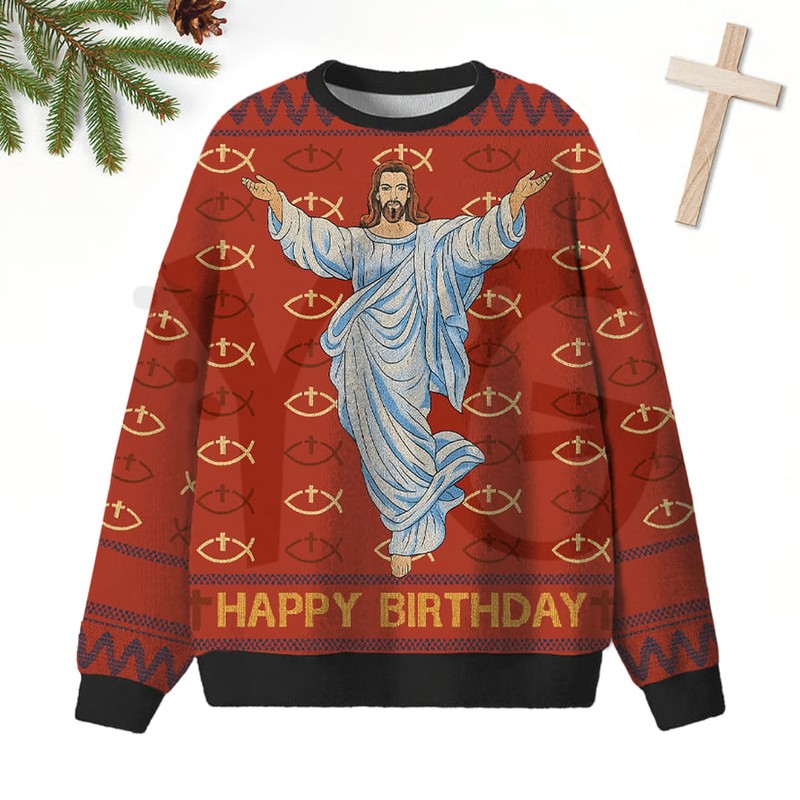 Happy Birthday Jesus Christian 2025 Limited Edition Sweater Happy Birthday Jesus Christian 2025 Limited Edition Sweater