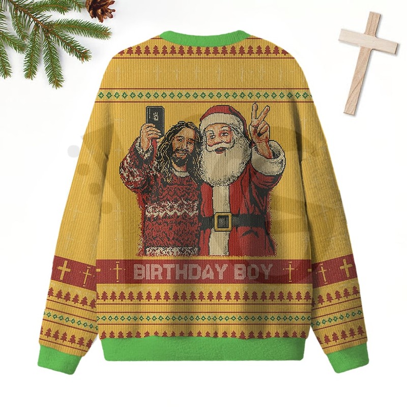 Jesus Santa Birthday Boy Christian 2026 Limited Edition Sweater Jesus Santa Birthday Boy Christian 2026 Limited Edition Sweater