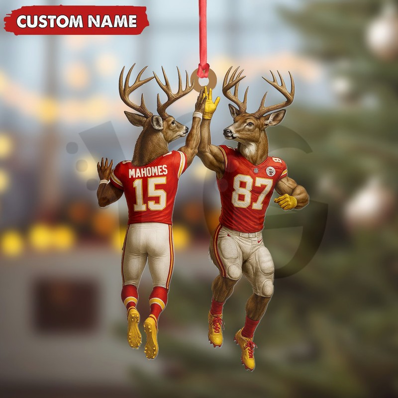 KCC Mahomes Deer Shake Hand Special Ornament KCC Mahomes Deer Shake Hand Special Ornament