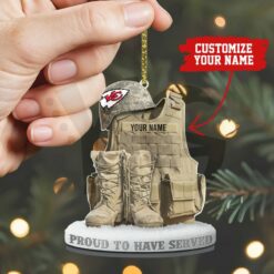 Kansas City Chiefs Premium NFL Veteran Personalized Ornament