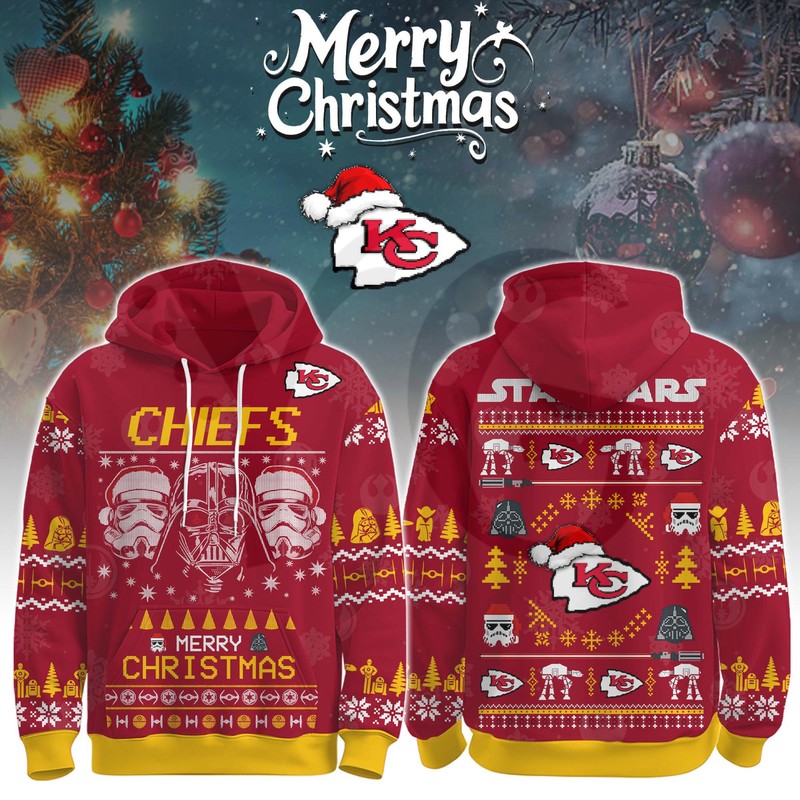 Kansas City Chiefs Star Wars x Merry Christmas 2025 Limited Hoodie Kansas City Chiefs Star Wars x Merry Christmas 2025 Limited Hoodie
