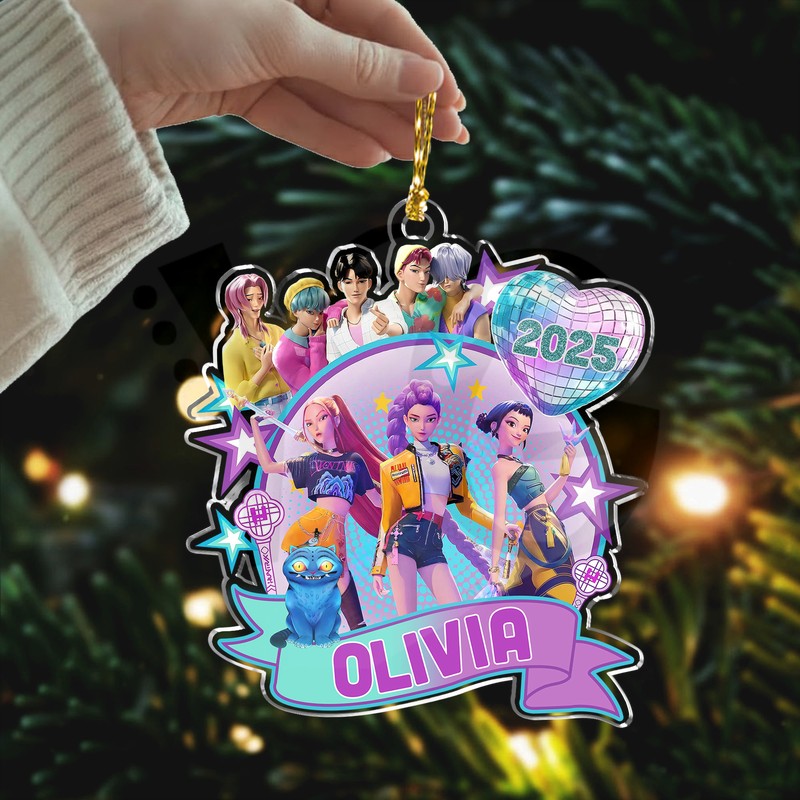 Kpop Demon Hunter Personalized Christmas Ornament Kpop Demon Hunter Personalized Christmas Ornament