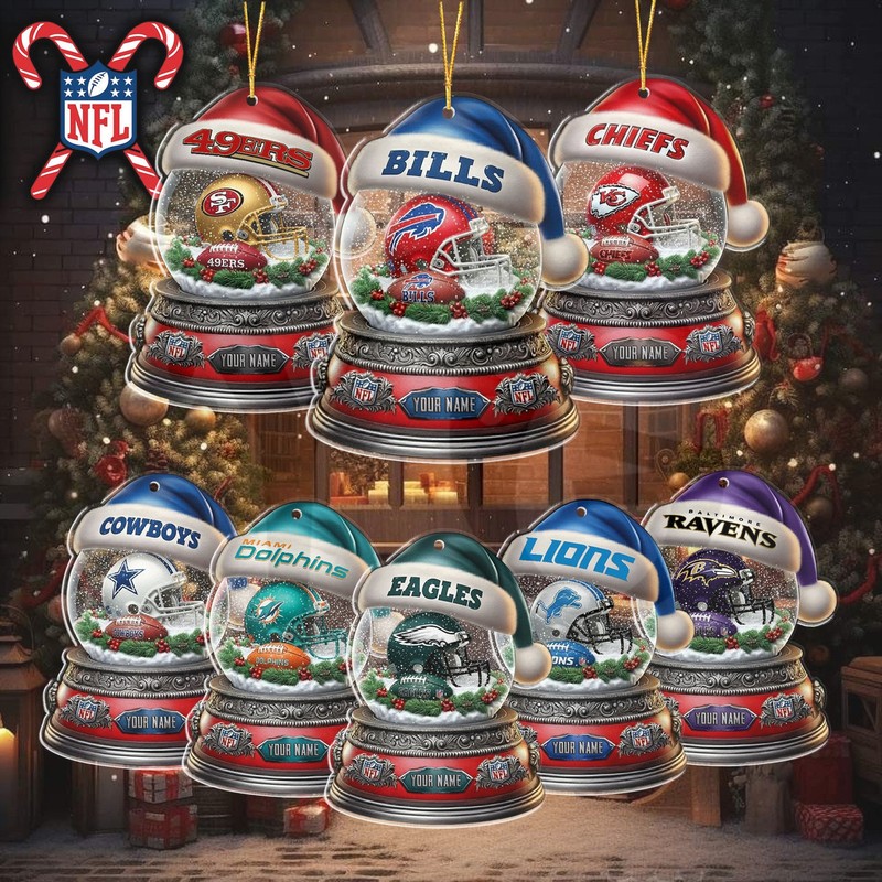 NFL Glass Snow Ball Helmet Football Limited Edition Ornaments NFL Glass Snow Ball Helmet Football Limited Edition Ornaments