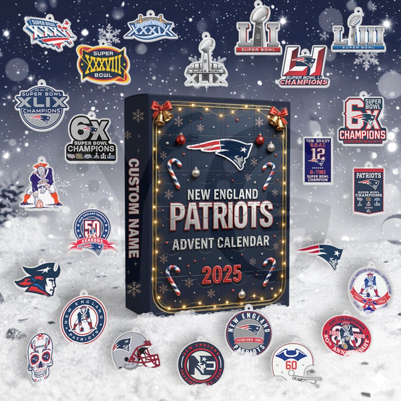 New England Patriots Title Ornaments Advent Calendar New England Patriots Title Ornaments Advent Calendar