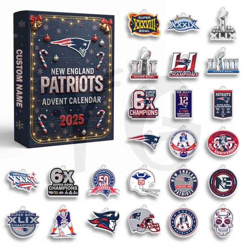 New England Patriots Title Ornaments Advent Calendar New England Patriots Title Ornaments Advent Calendar