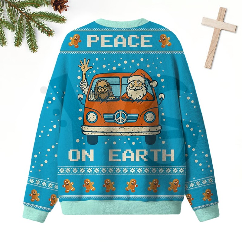 Peace On Earth Jesus Santa 2026 Limited Edition Sweater Peace On Earth Jesus Santa 2026 Limited Edition Sweater