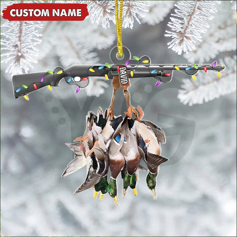 Personalized Duck Hunting Acrylic Ornament Personalized Duck Hunting Acrylic Ornament