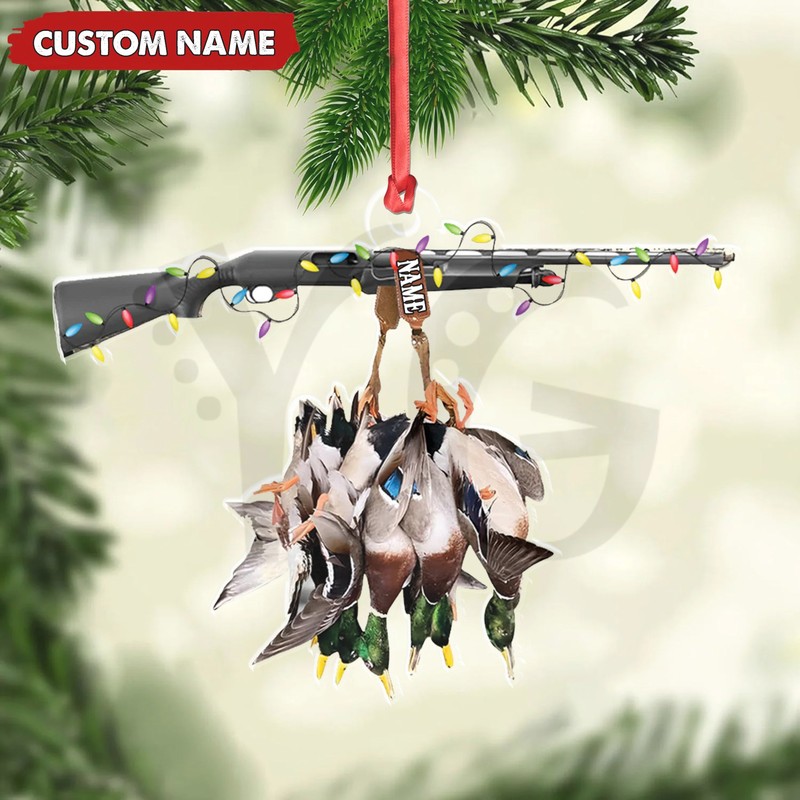Personalized Duck Hunting Acrylic Ornament Personalized Duck Hunting Acrylic Ornament