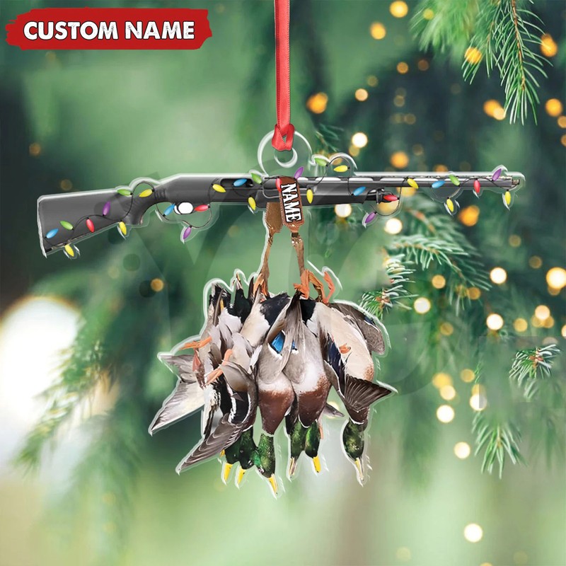 Personalized Duck Hunting Acrylic Ornament Personalized Duck Hunting Acrylic Ornament