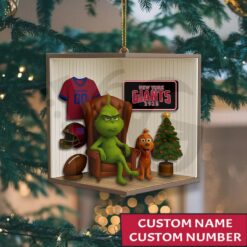 Personalized Grinch x New York Giants Christmas Ornament