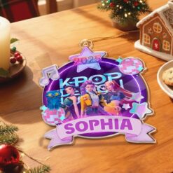 Personalized Huntrix Kpop Demon Hunter Christmas Ornament 3