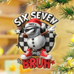 Personalized Six Seven Bruh Snowman Ornament
