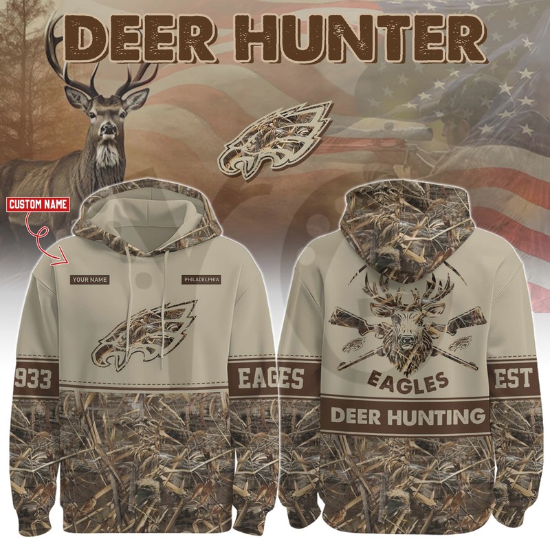 Philadelphia Eagles Deer Hunting Personalized Hoodie Philadelphia Eagles Deer Hunting Personalized Hoodie