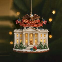 Retro Patriotic Christmas 250th Anniversary Christmas Tree Ornament