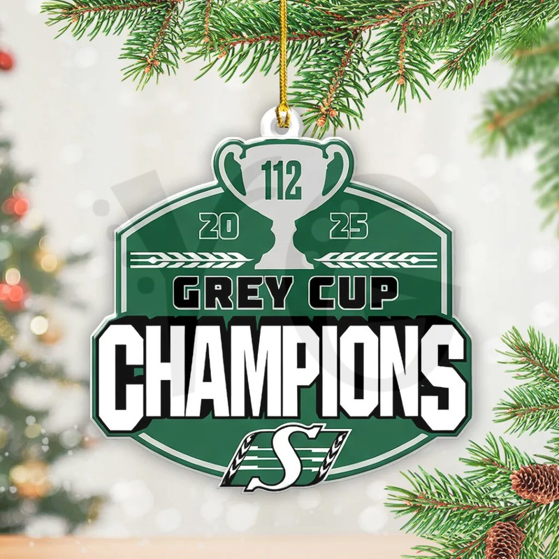 Saskatchewan Roughriders 2025 Grey Cup Champions Acrylic Ornament Saskatchewan Roughriders 2025 Grey Cup Champions Acrylic Ornament