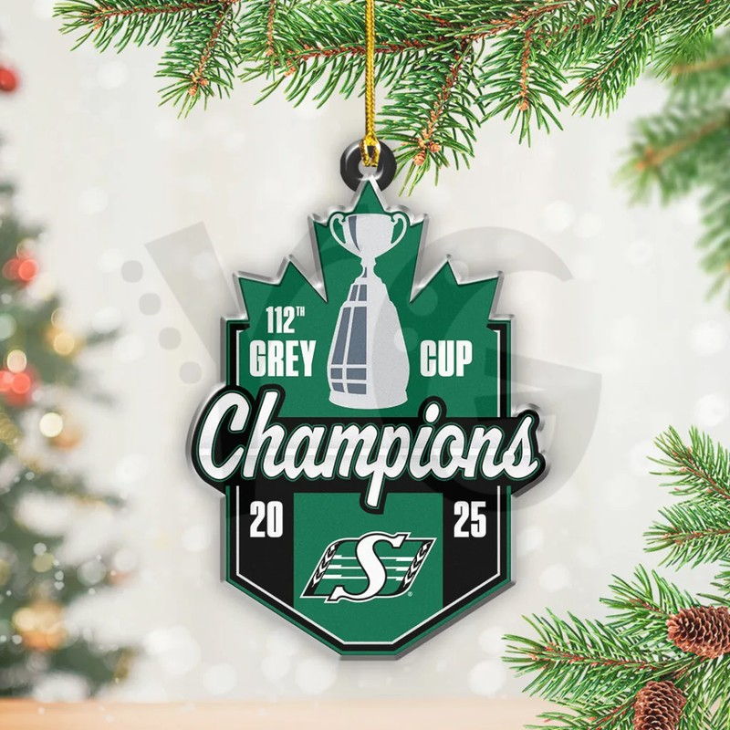 Saskatchewan Roughriders 2025 Grey Cup Champions Acrylic Ornament Saskatchewan Roughriders 2025 Grey Cup Champions Acrylic Ornament