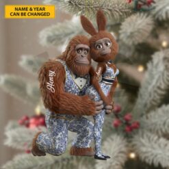 Toile in the Wild Personalized Bigfoot And Bunny Ornament 3