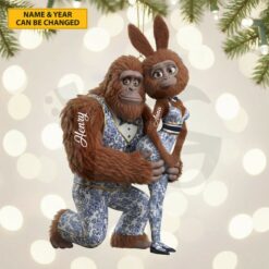 Toile in the Wild Personalized Bigfoot And Bunny Ornament 4