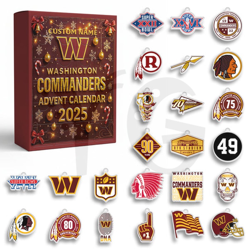 Washington Commanders Personalized Christmas Advent Calendar Washington Commanders Personalized Christmas Advent Calendar