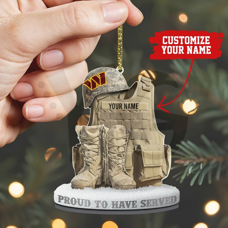 Washington Commanders Premium NFL Veteran Personalized Ornament Washington Commanders Premium NFL Veteran Personalized Ornament