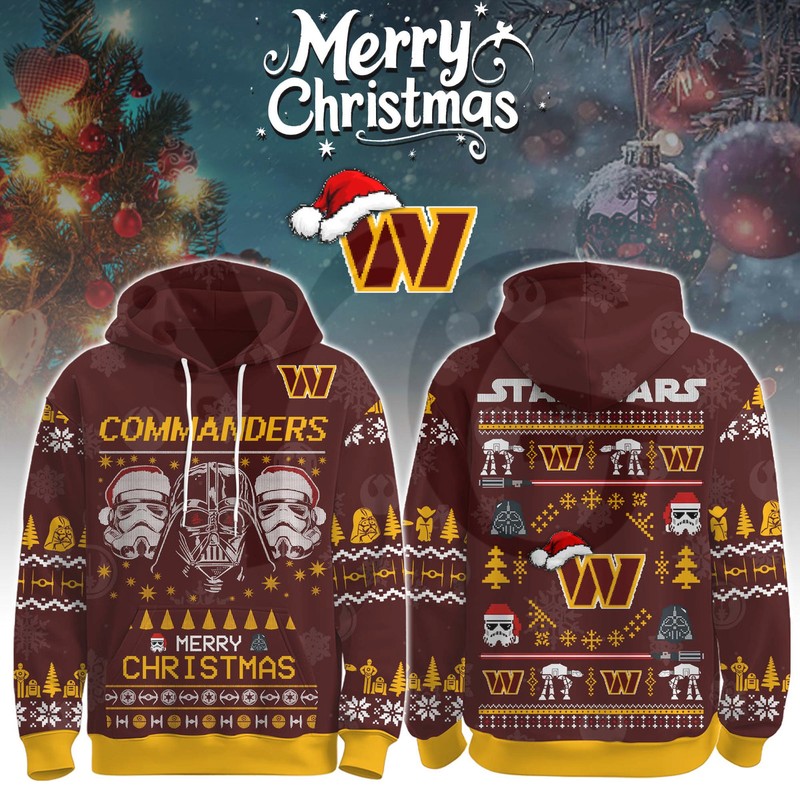 Washington Commanders Star Wars x Merry Christmas 2025 Limited Hoodie Washington Commanders Star Wars x Merry Christmas 2025 Limited Hoodie