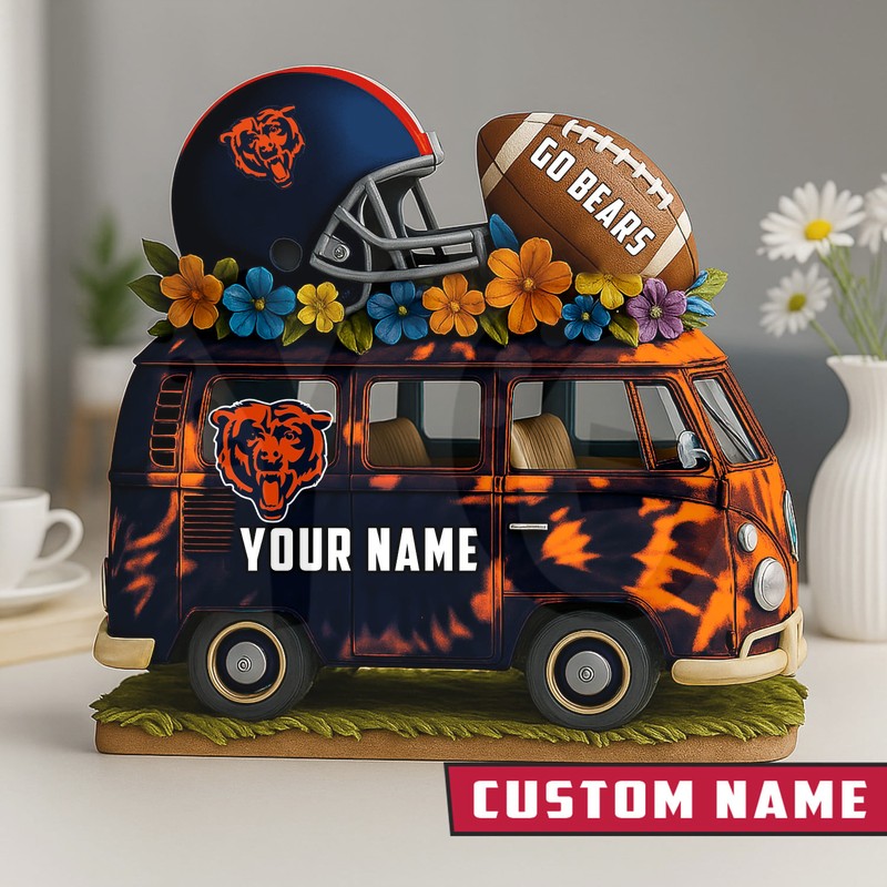 Chicago Bears Van Bus Special Home Decor Gift Acrylic Plaque Chicago Bears Van Bus Special Home Decor Gift Acrylic Plaque
