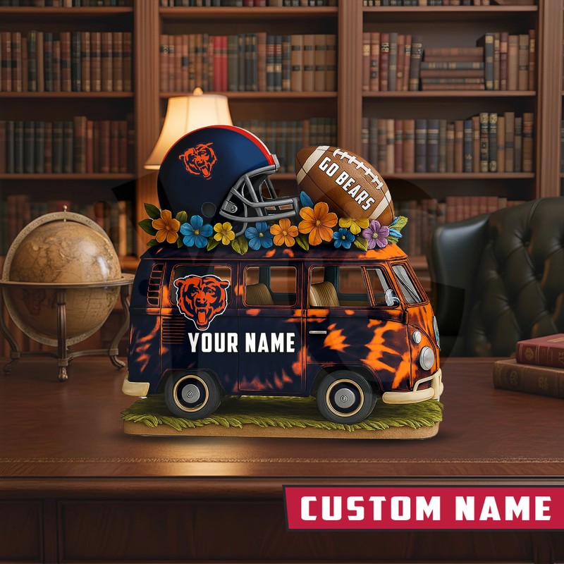 Chicago Bears Van Bus Special Home Decor Gift Acrylic Plaque Chicago Bears Van Bus Special Home Decor Gift Acrylic Plaque