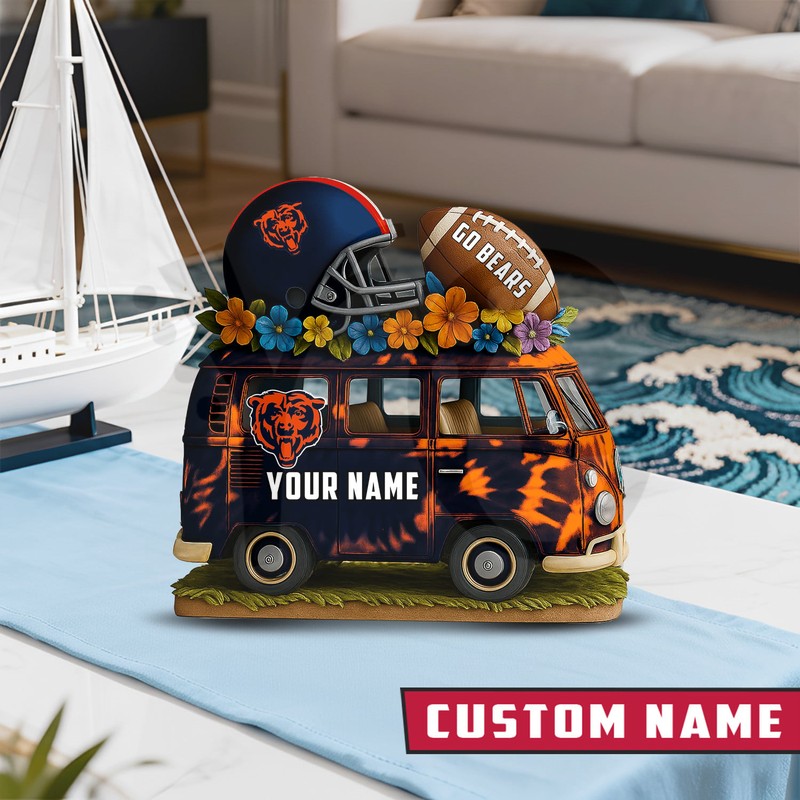 Chicago Bears Van Bus Special Home Decor Gift Acrylic Plaque Chicago Bears Van Bus Special Home Decor Gift Acrylic Plaque