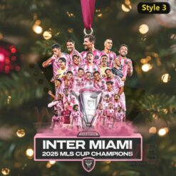 Inter Miami Celebrating 2025 MLS Cup Champions Christmas Ornament 4