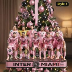 Inter Miami Celebrating 2025 MLS Cup Champions Christmas Ornament 6